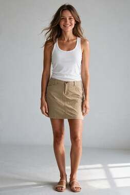 EDDIE BAUER Skirt Size 8 Tan Khaki Sporty Athletic Activewear Skirt Hiking